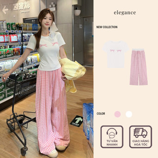 [SẴN] Áo thun babytee cổ tròn họa tiết nơ hồng dễ thương form ôm body tôn dáng thời trang mới
