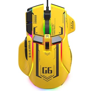 Chuột gaming máy tính có dây TEKKIN G6 GUNDAM 12800 DPI có app có 6 nút hỗ trợ app led RGB macro công thái học