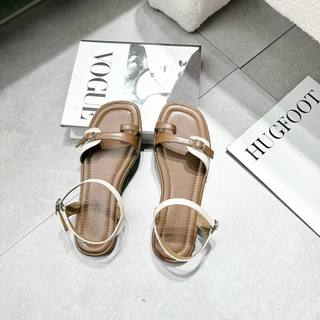 Dép sandal đế bằng - GOBE - M146 - Màu NÂU VÀ ĐEN