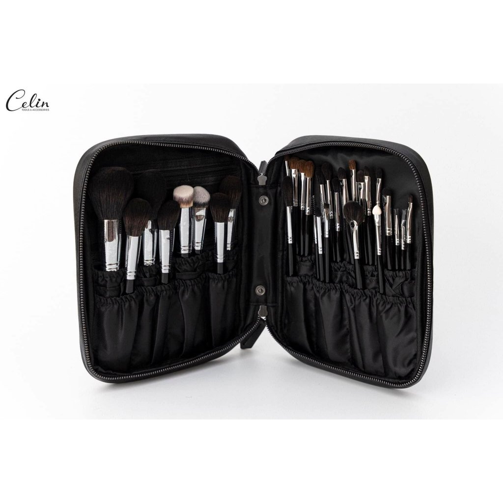 Bộ cọ trang điểm Celin 30 cây lông thú chính hãng kèm bao da