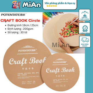 Sổ vẽ trang trí - carft book potentate - sổ vẽ giấy craft - sổ tròn kraft