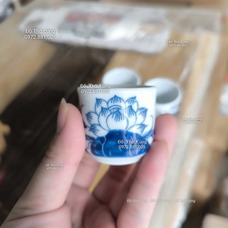Chén thờ Hoa sen, Chén cúng sen , ly nước Hoa Sen men Lam