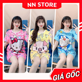 Đồ bộ nữ mặc nhà phom 57kg chất thun mềm mịn in hình hoạt hình dễ thương DBRBD SIZE L