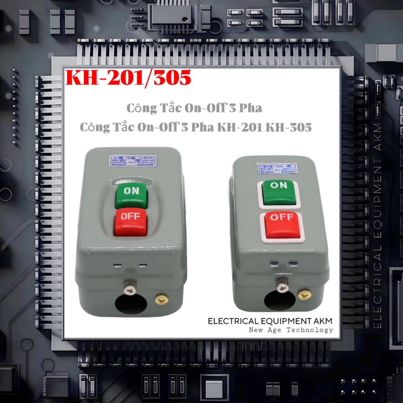 Nút Ấn Nhấn Giữ Bật Tắt KH-201, KH-305 - Công Tắc ON/OFF Điều Khiển Thiết Bị, Động Cơ Điện