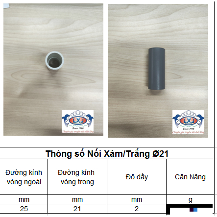 Nối uPVC 21 (10 Cái)