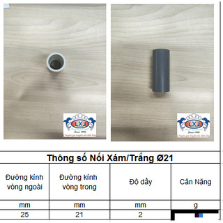 Nối uPVC 21 (10 Cái)
