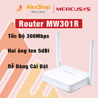 Router wi-fi mercusys mw301r, chuẩn n tốc độ 300mbps, hai anten cố định