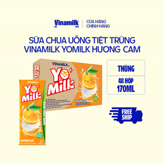 Thùng 48 hộp sữa chua uống hương cam Yomilk - hộp giấy x 170ml