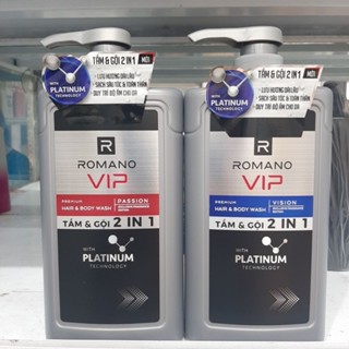 tắm & gội hương nước hoa Romano Vip 2 in 1 platinum  650g