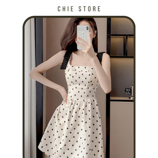 Đầm thiết kế CHIE Mizu dress chấm bi thun lưng hai lớp mùa Hè