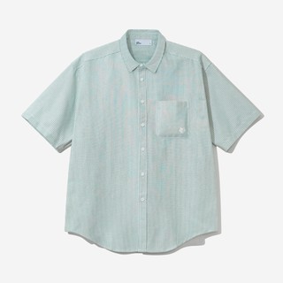 Áo sơ mi ngắn tay Owlbrand Oxford/Sọc xanh lá