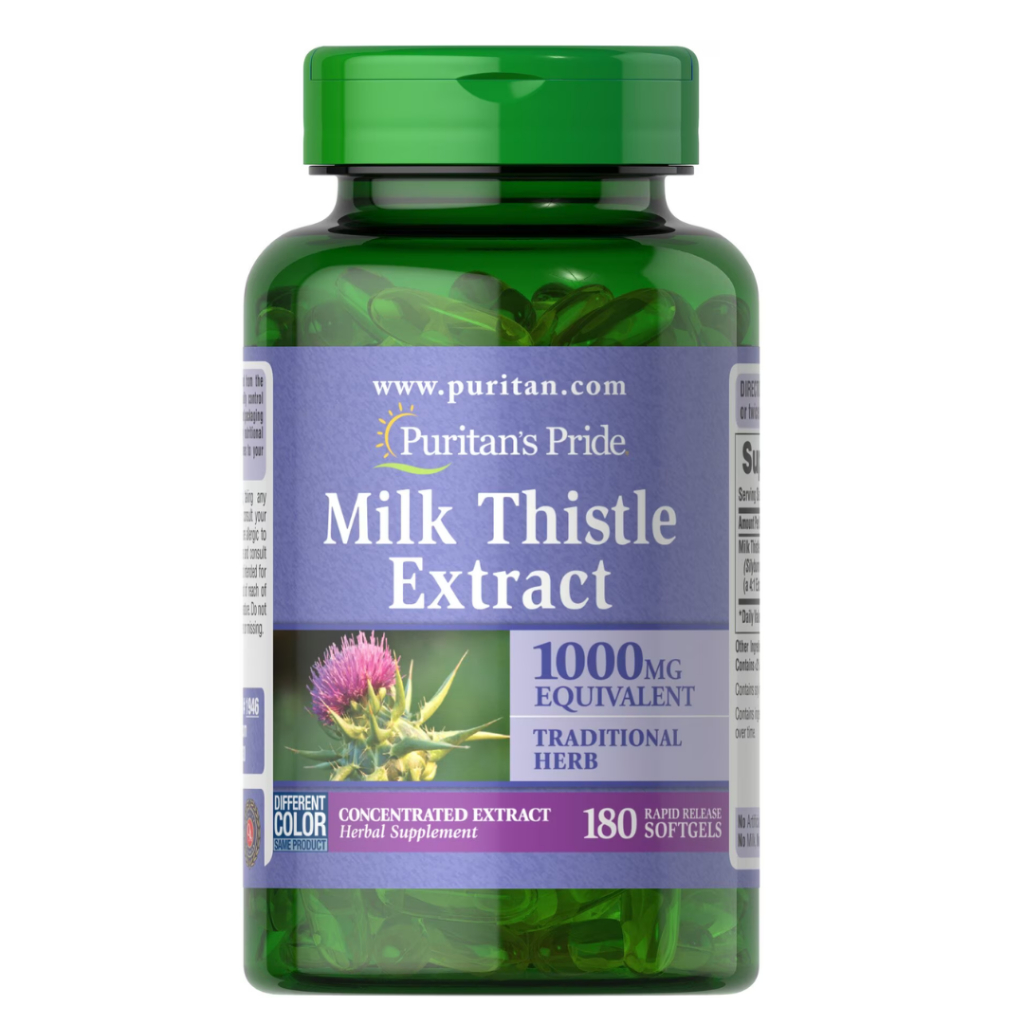 Viên uống bổ gan, giải độc gan Puritan’s Pride Milk Thistle Extract 1000mg 180 viên