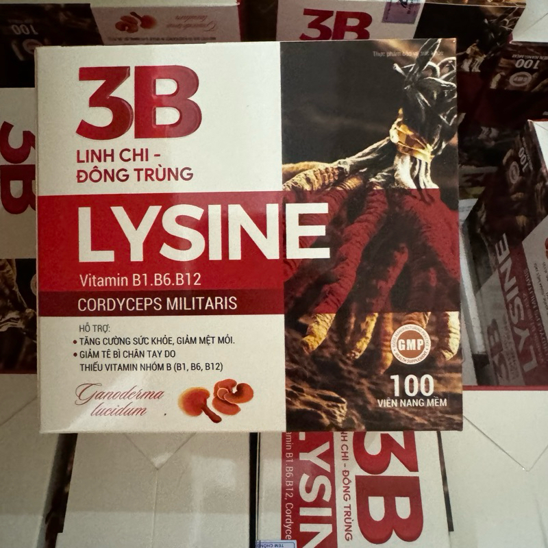 Vitamin 3B Lysine LINH CHI ĐÔNG TRÙNG HẠ THẢO bổ sung B1 B6 B12 cho cơ thể giúp bồi bổ cơ thể , giảm đau dây thần kinh