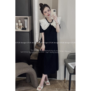 Váy xuông cổ bèo đính ngọc