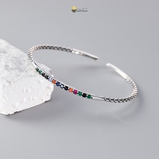 Kiềng tay bạc s925 kiềng tay đá nhiều màu - amooi silver at6983