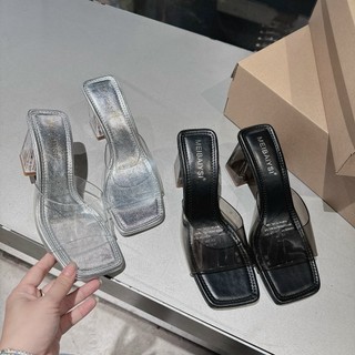 Guốc mica bản ngang mũi vuông xinh cao 6 cm
