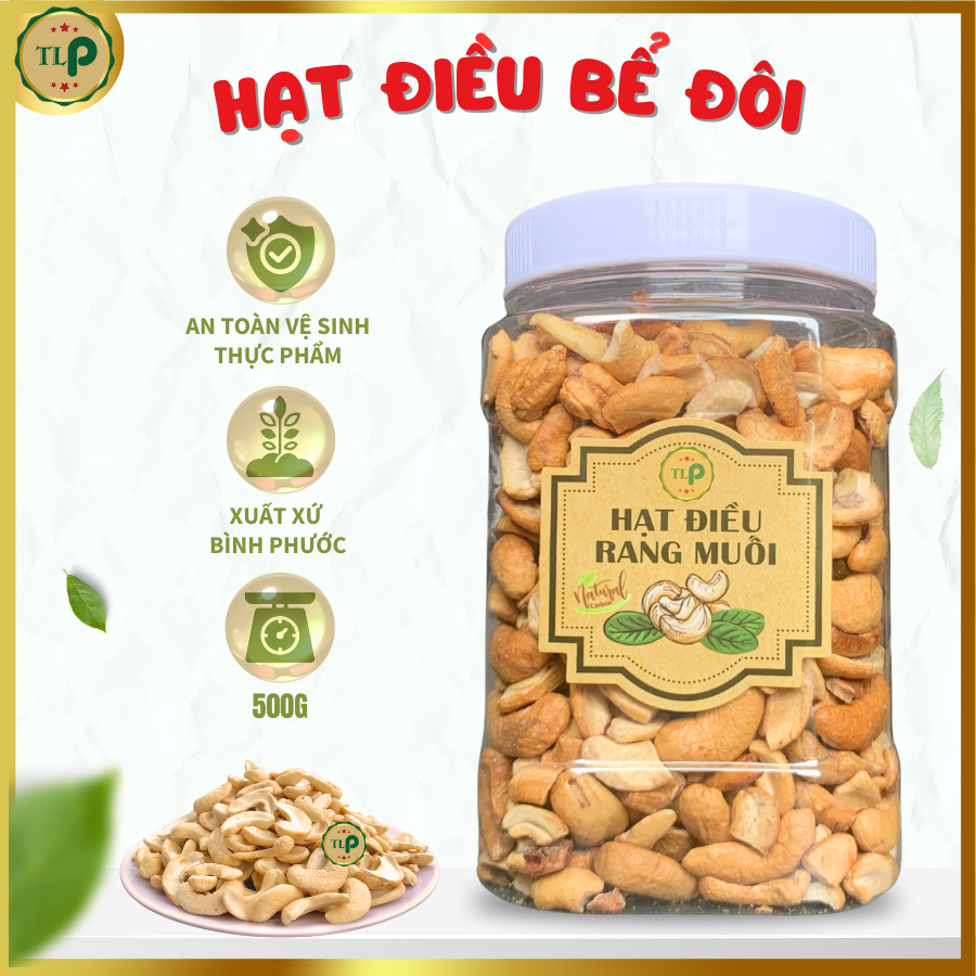 HẠT ĐIỀU RANG MUỐI VỠ HŨ 500G