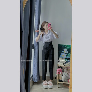 [Mã 11] Quần Tây Nút Cài Lệch Xếp Ly