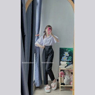 [Mã 11] Quần Tây Nút Cài Lệch Xếp Ly