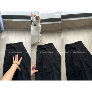 [Mã 11] Quần Tây Nút Cài Lệch Xếp Ly
