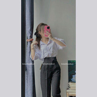 [Mã 11] Quần Tây Nút Cài Lệch Xếp Ly