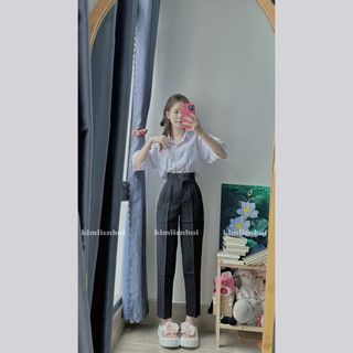 [Mã 11] Quần Tây Nút Cài Lệch Xếp Ly