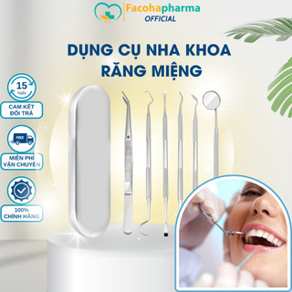  Dụng cụ nha khoa bộ dụng cụ 6 món bằng inox 304 chống rỉ sét chống hôi miệng làm sạch và chăm sóc răng miệng CN014 