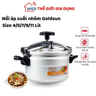 Nồi áp suất nhôm đáy từ Goldsun GPC1930 nhiều cỡ dung tích lớn nồi hầm dùng trên mọi loại bếp