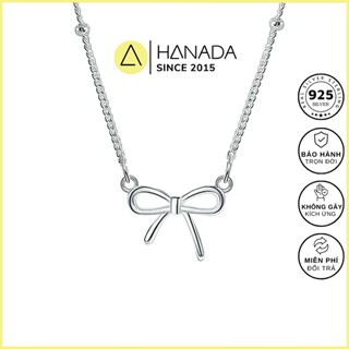 Dây Chuyền Choker BẠC 925 Nơ Trơn Mảnh Vòng Cổ Choker Nữ Dễ Thương Nữ Tính HANADA 1742 G6