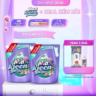 Combo 2 Túi Nước Giặt Xả Maxkleen Thiên Nhiên 3.6kg/túi
