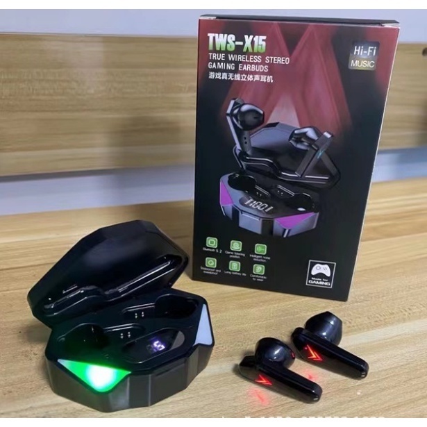 Tai nghe gaming Bluetooth không dây X15 TWS có màn hình LED chống nước có mic | BigBuy360 - bigbuy360.vn