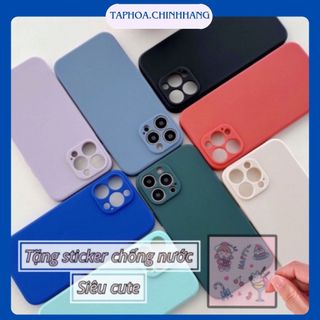 Ốp lưng trơn cạnh Vuông- bảo vệ camera- Iphone 6/6s/6plus/6splus/7/8/7plus/8plus/XR-Tặng sticker dán ốp cute
