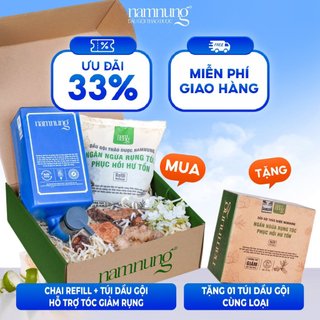 (Mua 1 tặng 1) Chai refill + túi dầu gội NAMNUNG hỗ trợ tóc giảm rụng tặng 01 túi dầu gội cùng loại 500ml