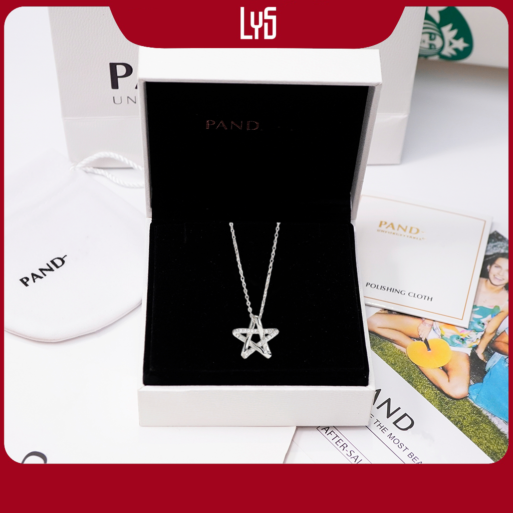 Dây chuyền bạc Lys ngôi sao đính đá Start 6121 - Dây chuyền Bạc Fullbox hộp PAN đầy đủ phụ kiện PAN