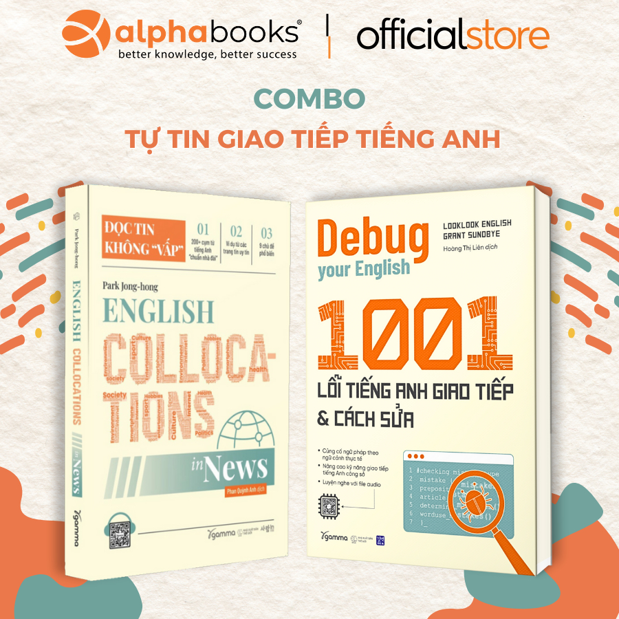 Sách - Lẻ/Combo English Collocations In News - Đọc Tin Không Vấp + Debug Your English - 1001 Lỗi Tiế