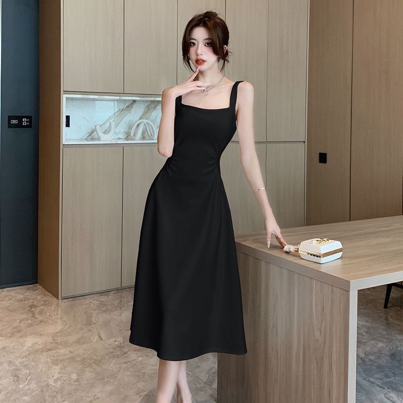 Đầm 2 dây dự tiệc dáng dài body Hun Fasshion chất yumi hàn hàng 2 lớp triết eo khoe dáng dễ thương | BigBuy360 - bigbuy360.vn