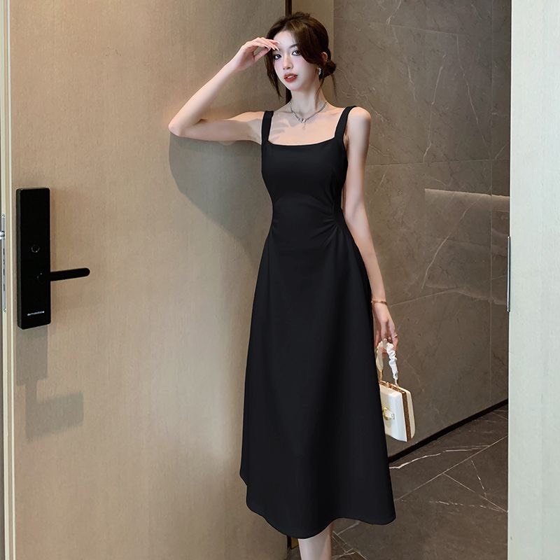 Đầm 2 dây dự tiệc dáng dài body Hun Fasshion chất yumi hàn hàng 2 lớp triết eo khoe dáng dễ thương | BigBuy360 - bigbuy360.vn