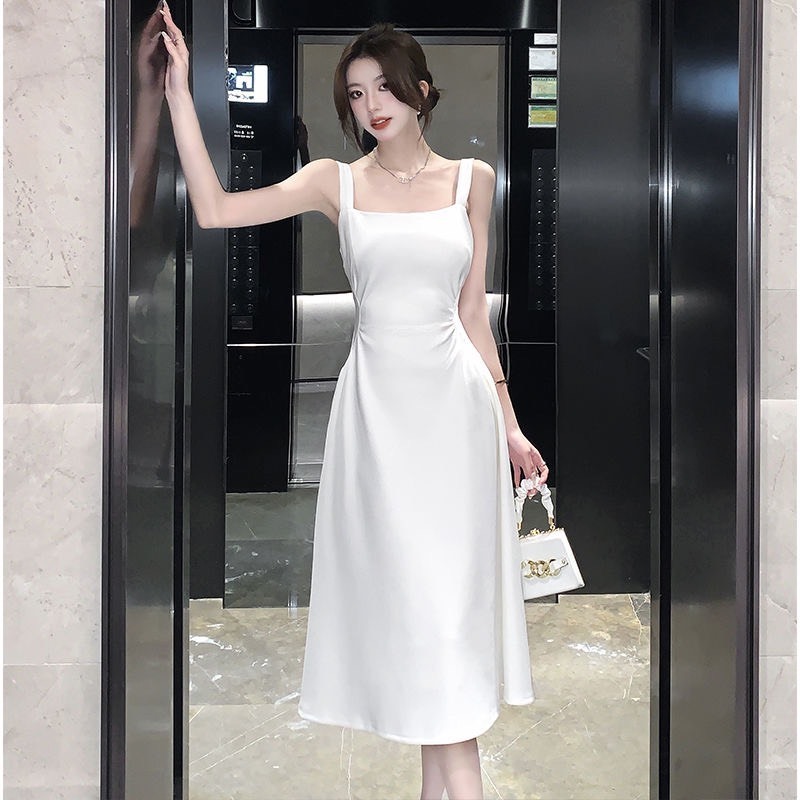 Đầm 2 dây dự tiệc dáng dài body Hun Fasshion chất yumi hàn hàng 2 lớp triết eo khoe dáng dễ thương | BigBuy360 - bigbuy360.vn