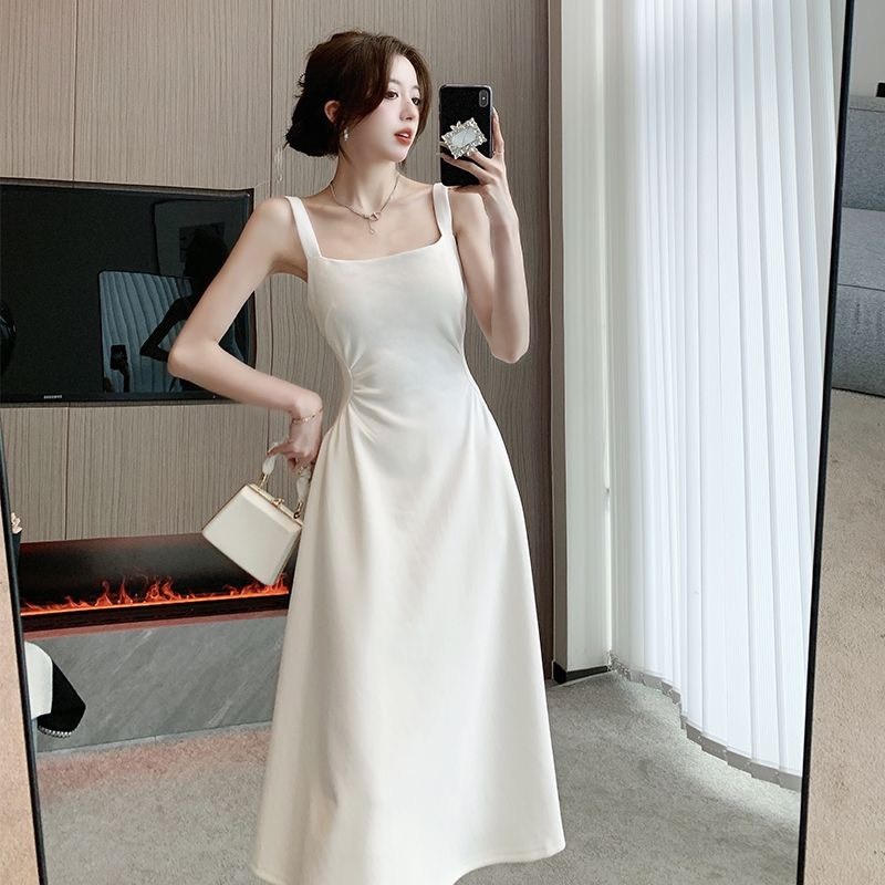 Đầm 2 dây dự tiệc dáng dài body Hun Fasshion chất yumi hàn hàng 2 lớp triết eo khoe dáng dễ thương | BigBuy360 - bigbuy360.vn