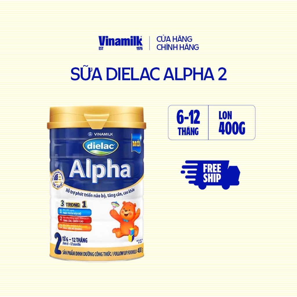 Sữa bột Dielac Alpha 2 - Hộp thiếc 400g
