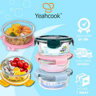 YEAHCOOK 🇻🇳 bát thuỷ tinh có nắp đậy chống tràn dung tích 620ml