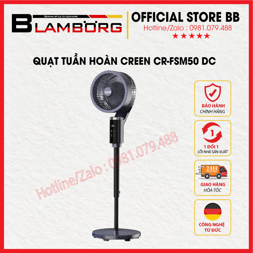 Giảm 12% SPayLater] Quạt tuần hoàn Creen CR-FSM50-DC - Bảo hành chính hãng 12 tháng