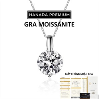  Dây Chuyền HANADA Đá Moissanite 6.5MM  1CT  Một Đá Bạc 925 Phủ Bạch Kim Không Đen Không Mờ Đi Tiệc 1722 E6 