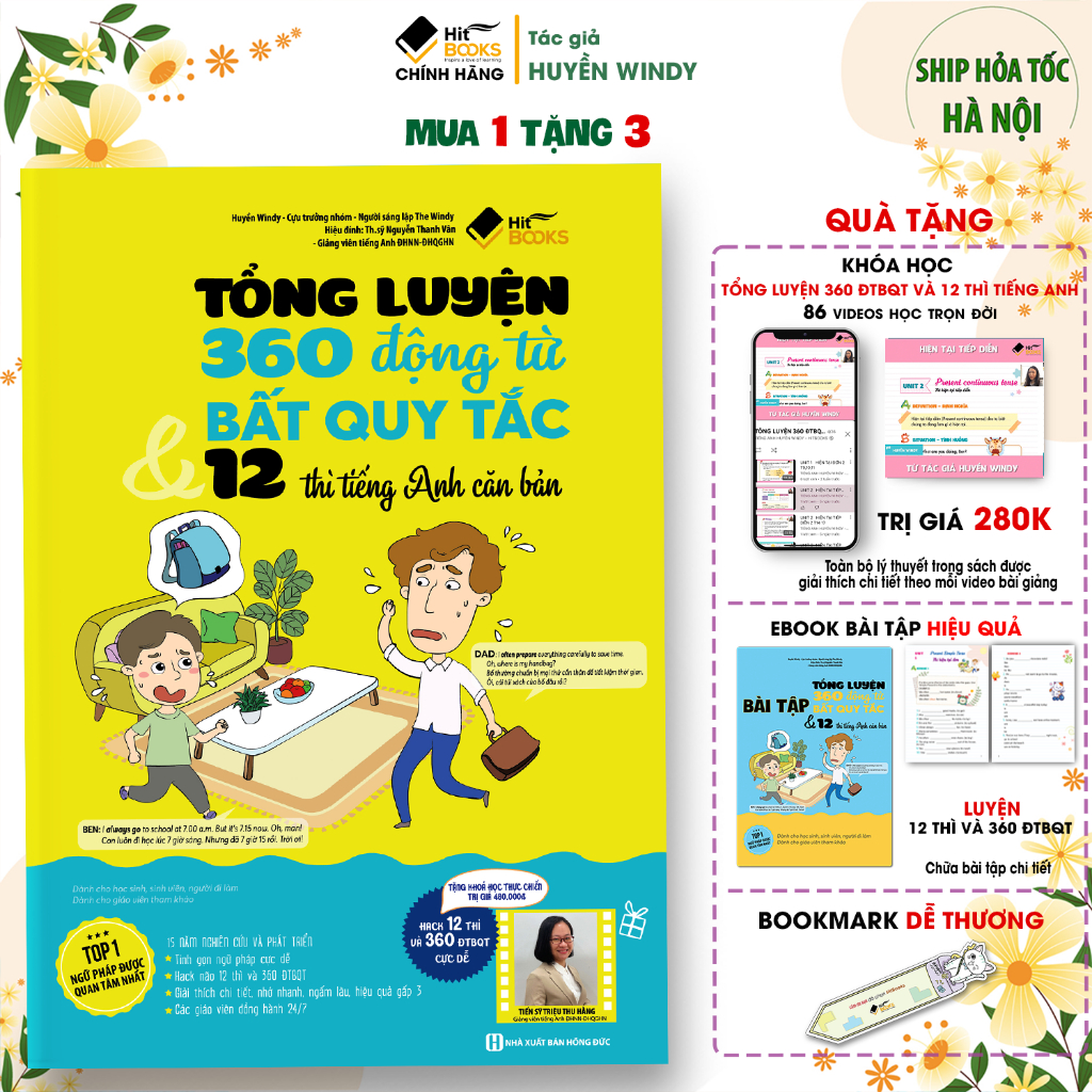 Sách 360 Động Từ Bất Quy Tắc và 12 Thì Tiếng Anh KÈM KHOÁ HỌC HITBOOKS (combo/lẻ)