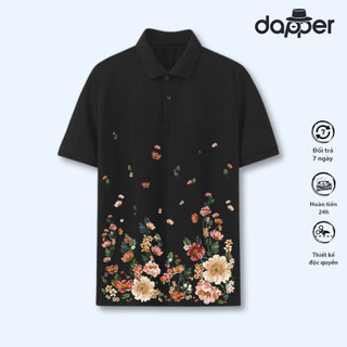 Áo Polo Nam Nữ Unisex FLOWER Cổ Bẻ Chất Liệu Cá Sấu Co Giãn 4 Chiều-Thiết Kế Thanh Lịch-RT06