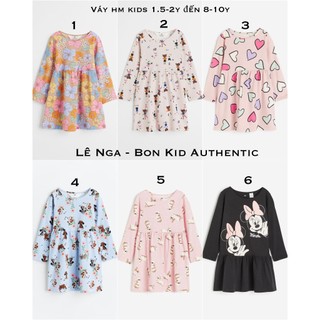 Váy cotton bé gái dài tay HM UK/JP chính hãng sz  từ 1.5-10y