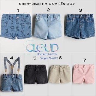 Quần short jean cho bé hm uk size từ 6-9m đến 3-4y