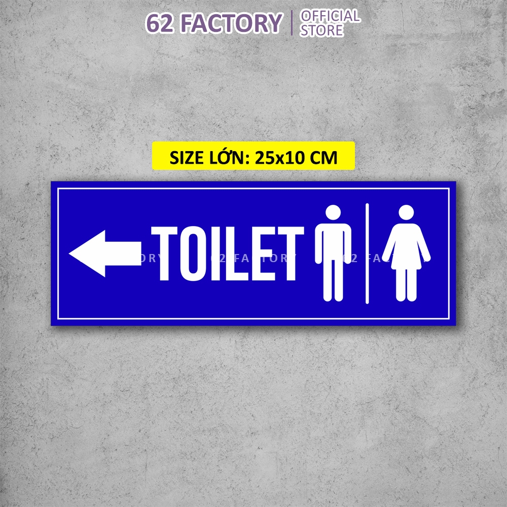 Decal Dán Biển Báo Nhà Vệ Sinh WC Toilet Nam Nữ Trắng Xanh chống nước dán trang trí quán trà sữa, cà phê BIEN-5-WC