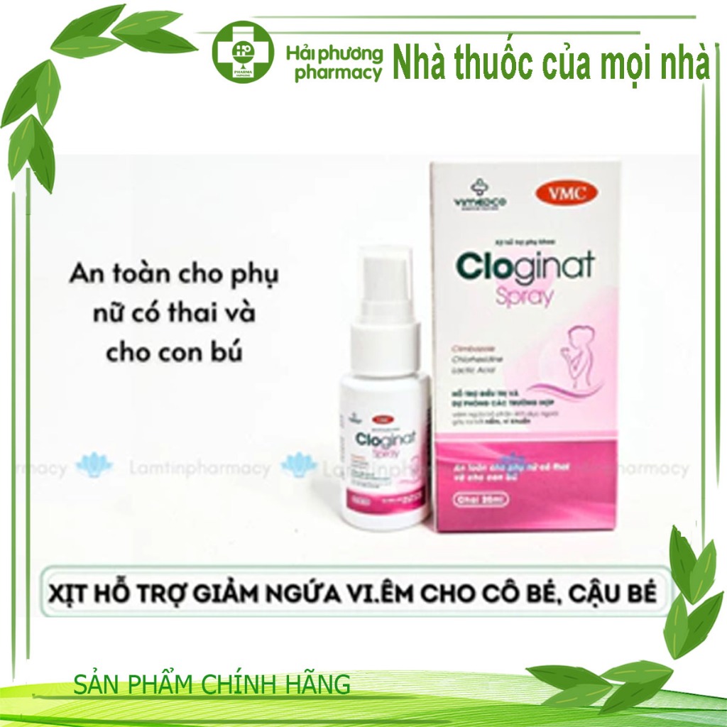 Xịt hỗ trợ phụ khoa Cloginat spray an toàn cho phụ nữ có thai và cho con bú lọ 20ml
