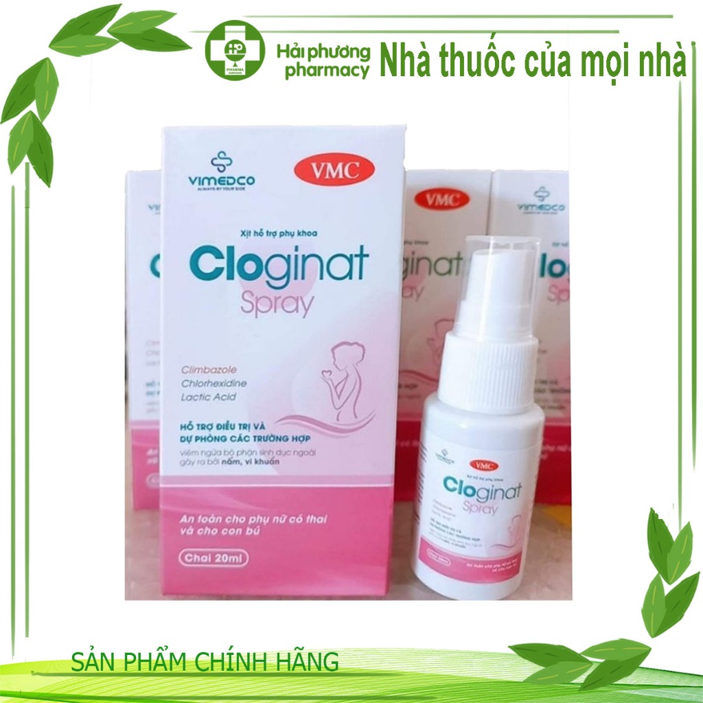 Xịt hỗ trợ phụ khoa Cloginat spray an toàn cho phụ nữ có thai và cho con bú lọ 20ml